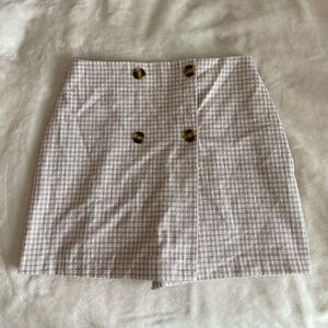 Size S Pink & White Plaid Mini Skirt